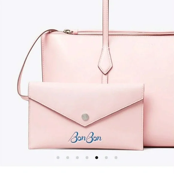 TORY BURCH X Bon Bon • Small Perry Pink Tote Handbag - Picture 3 of 13